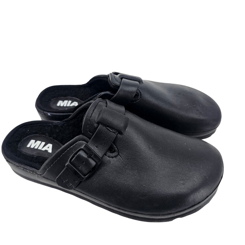 MIA Black Sherpa lined Rubber Mules Slip On Shoe Slippers Womens EU 41 US 10